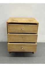 Blonde Oak Three-Drawer Nightstand