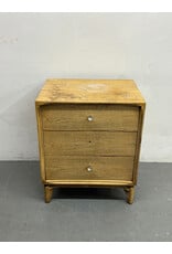 Blonde Oak Three-Drawer Nightstand