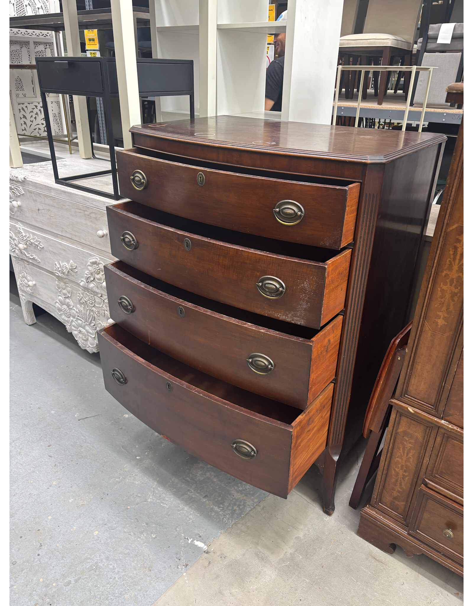 Kindel Furniture Georgian Mahogany Bow Front Highboy