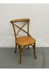 Rustic Modern Farmhouse Elm Wood Rattan Dining Chair