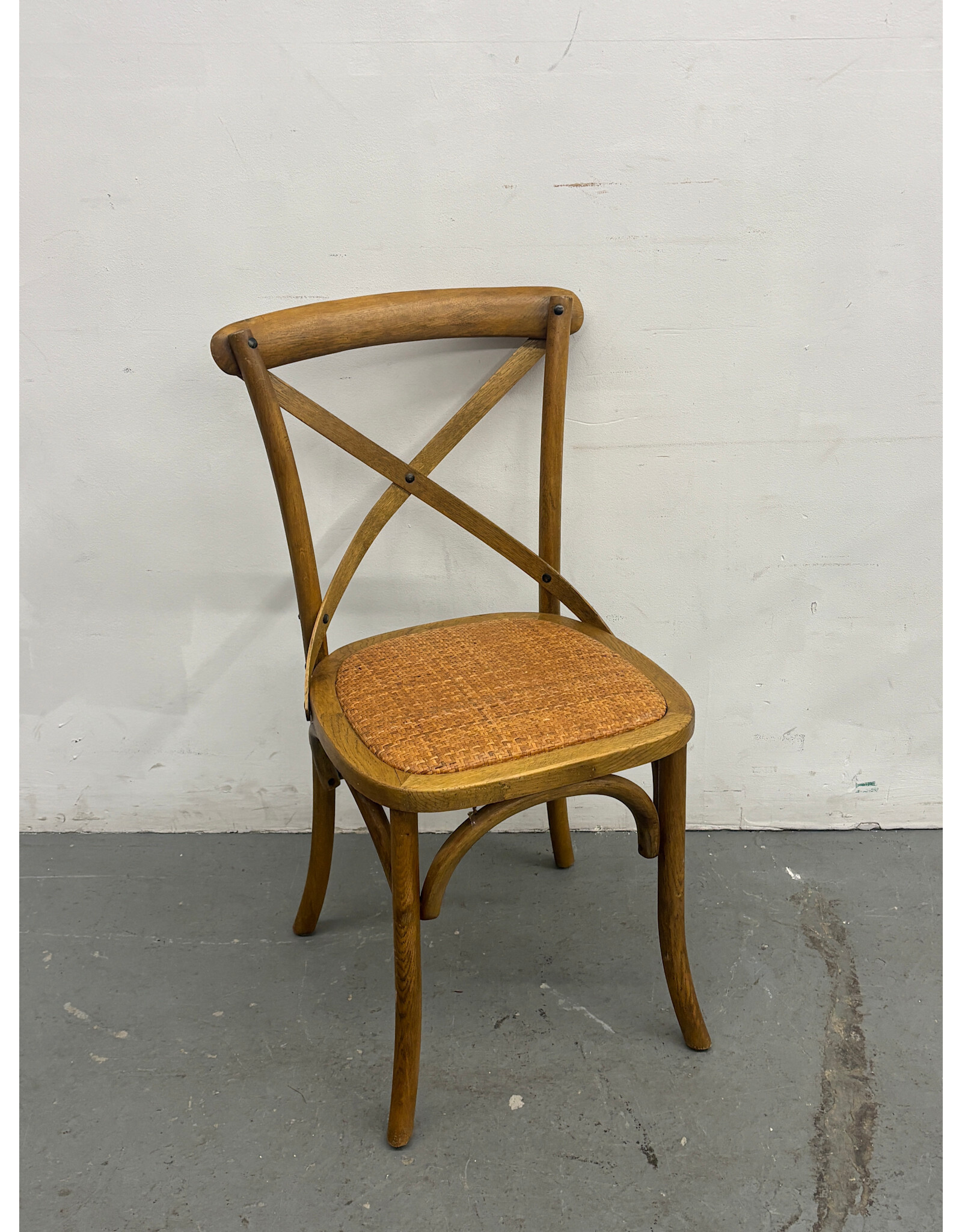 Rustic Modern Farmhouse Elm Wood Rattan Dining Chair