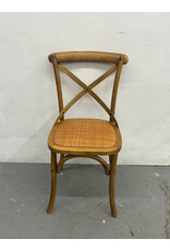 Rustic Modern Farmhouse Elm Wood Rattan Dining Chair