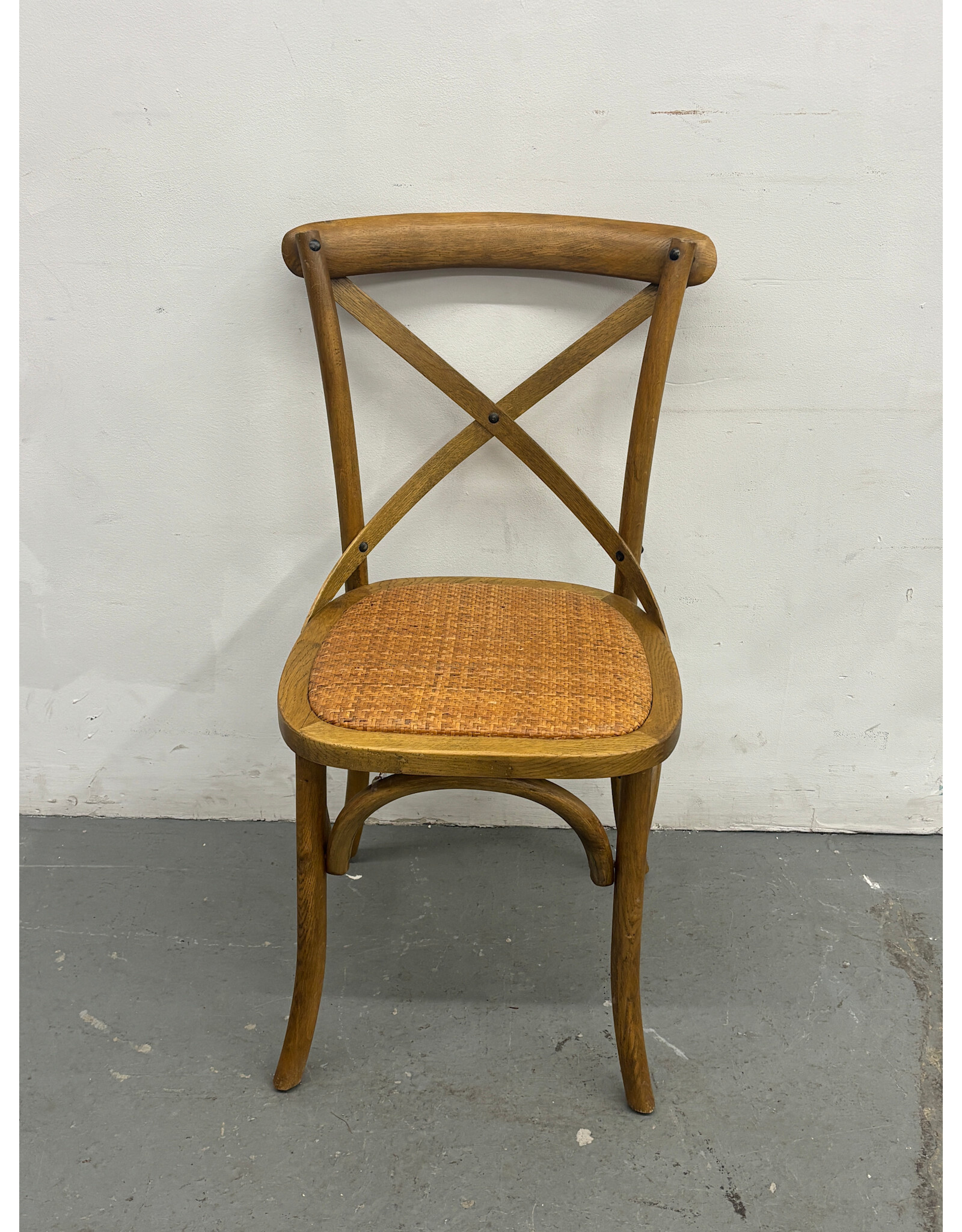 Rustic Modern Farmhouse Elm Wood Rattan Dining Chair