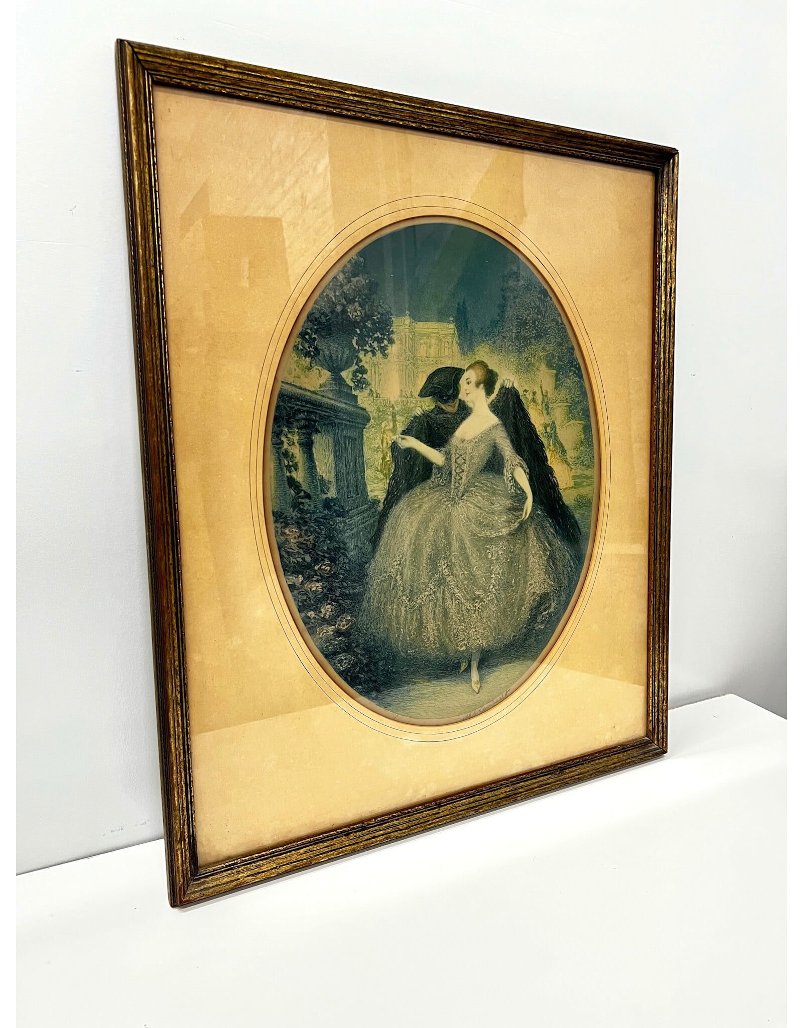 Hesitation, framed etching, sgnd William Adolphe Lambrecht