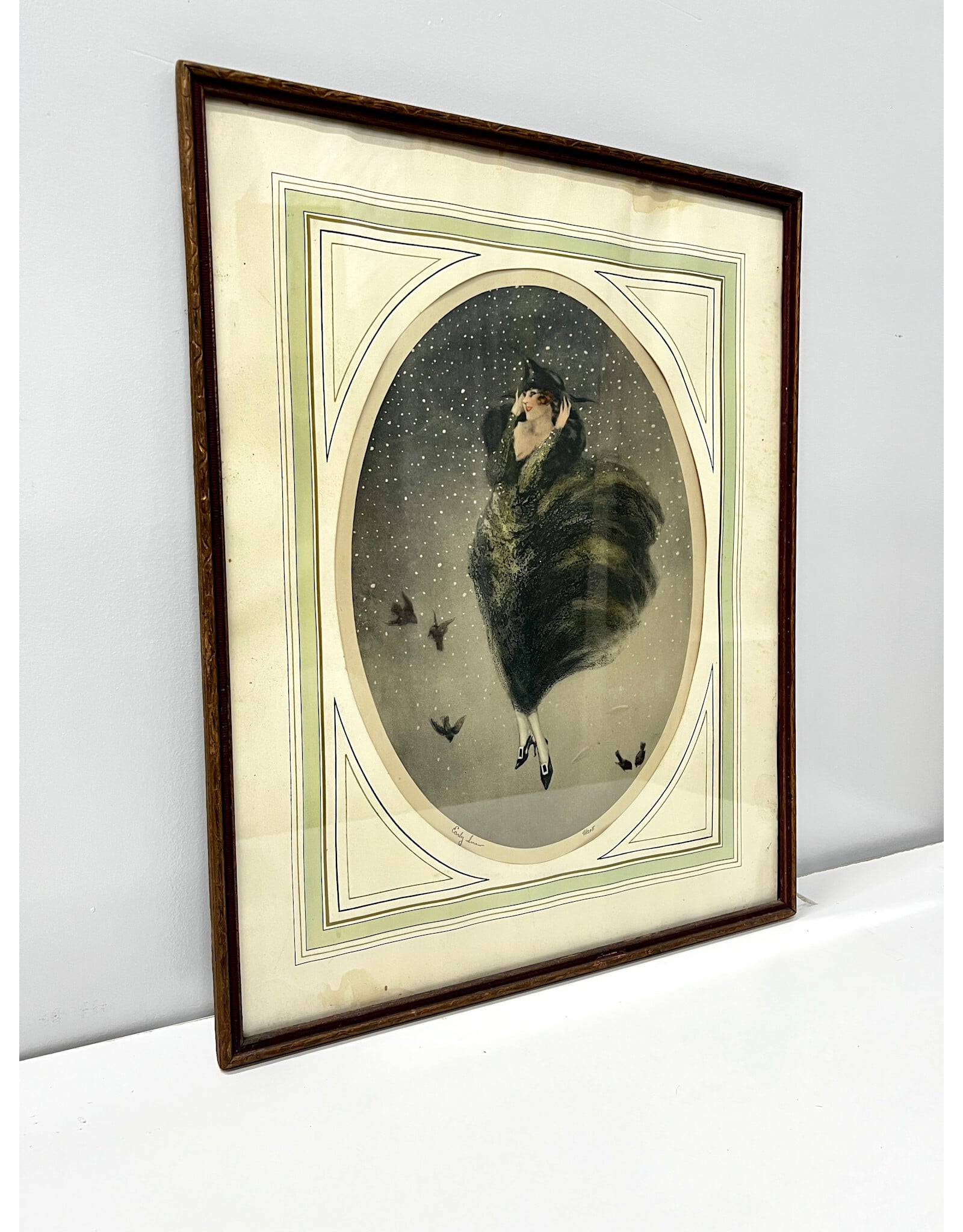 Early Snow, framed etching, sgnd Hart