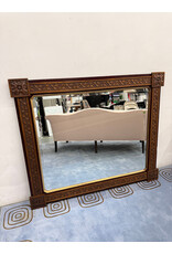 Large Handcrafted Wood Leaf Pattern Mirror