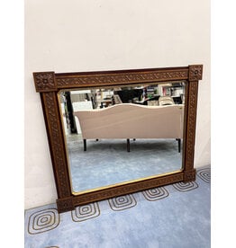 Large Handcrafted Wood Leaf Pattern Mirror