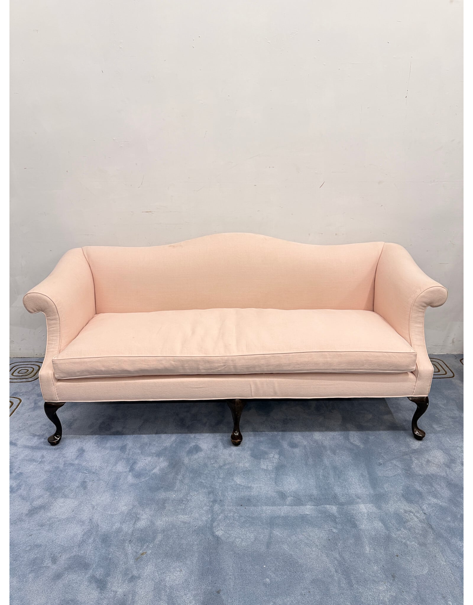 Victorian Style Camelback Light Pink Sofa