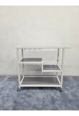 White and Gray Modern 3-Tier Rolling Bar Cart