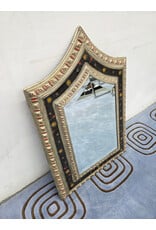 Indian Nickel Silver and Wire Inlay Beveled Hanging Mirror