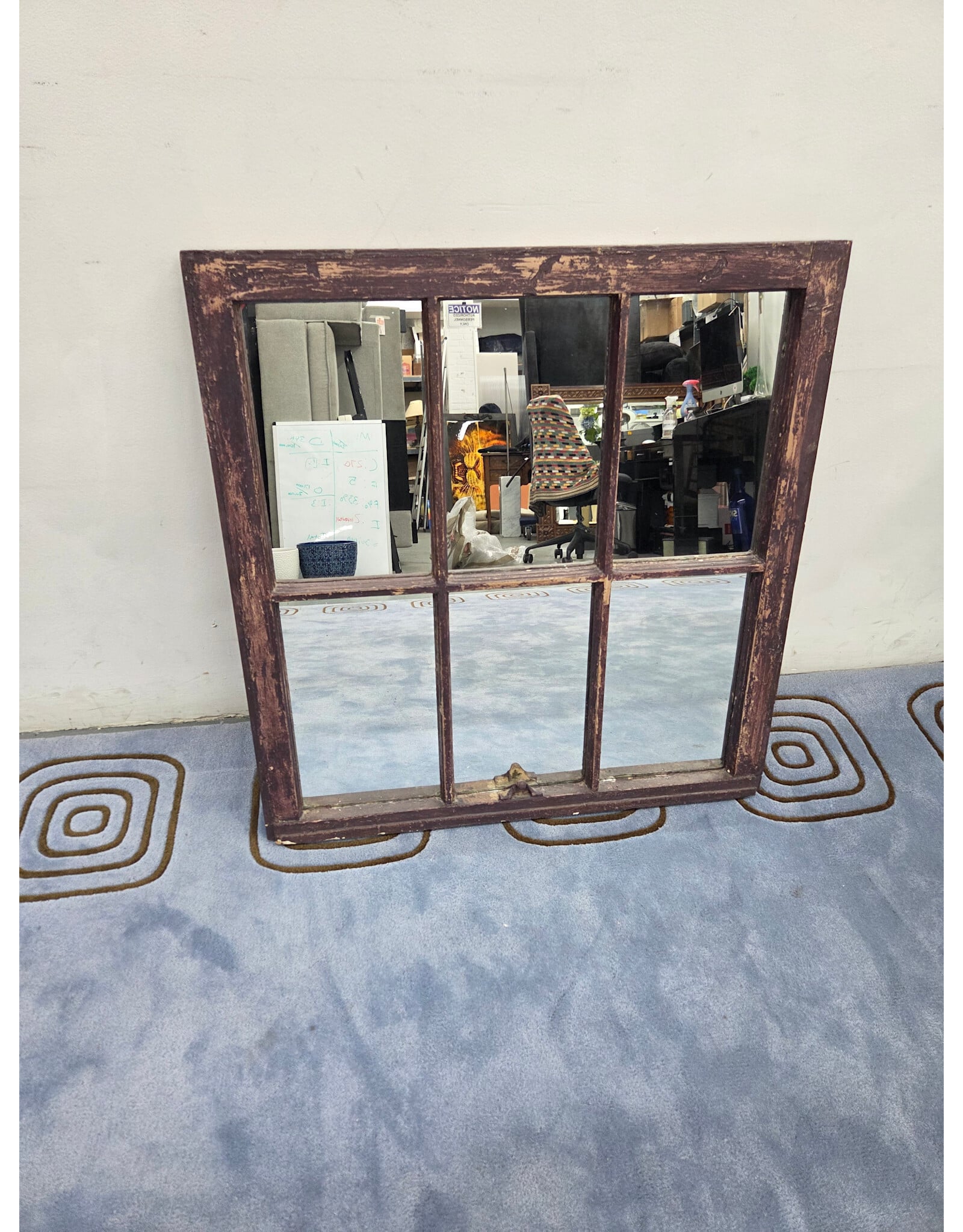 Reclaimed Windowpane Hanging Mirror