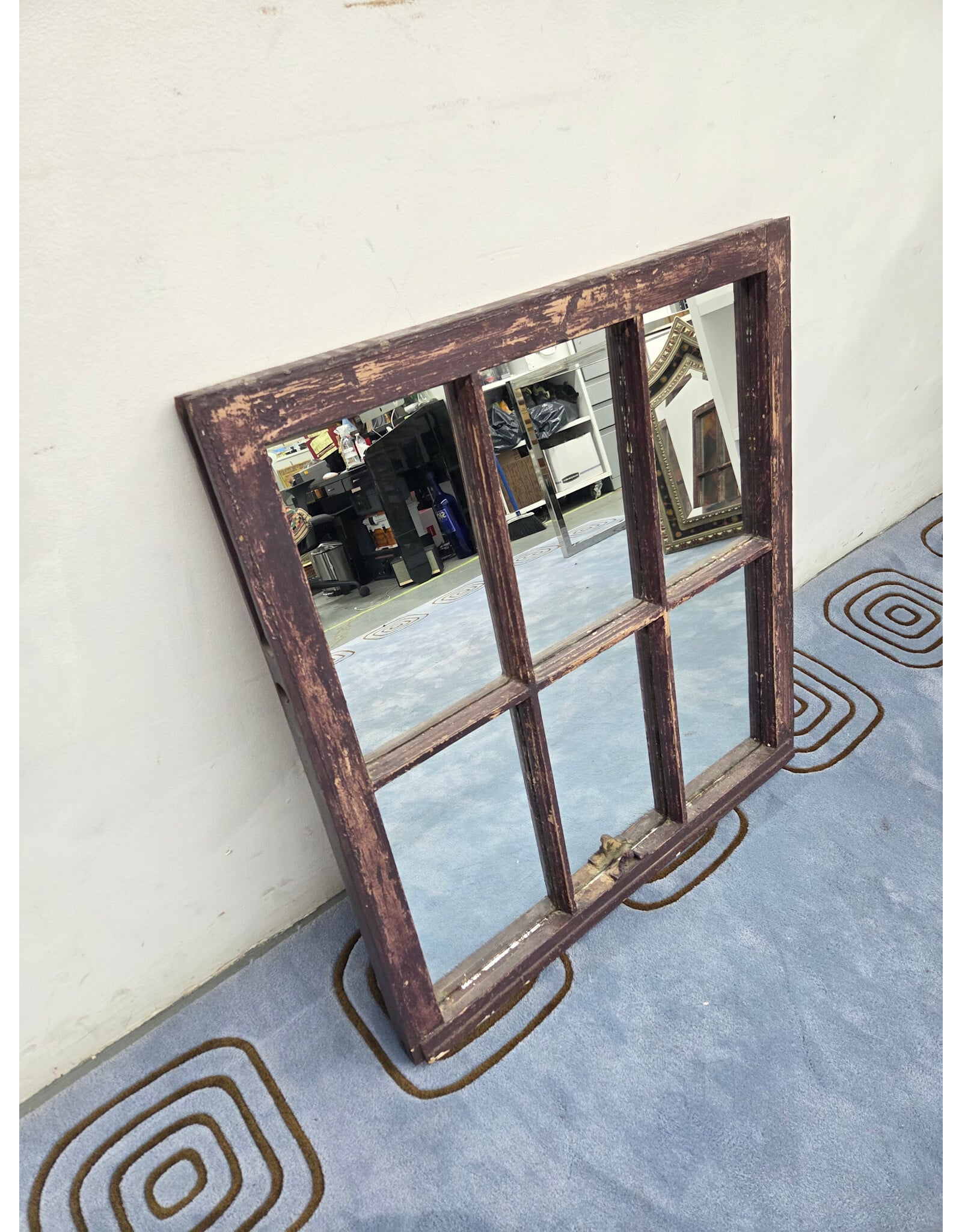 Reclaimed Windowpane Hanging Mirror