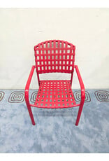 Red Woven Vinyl Outdoor Armchair