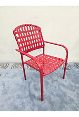 Red Woven Vinyl Outdoor Armchair