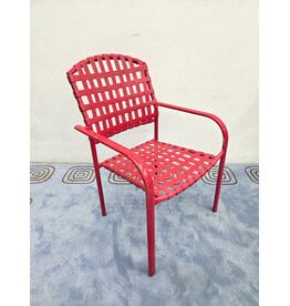 Red Woven Vinyl Outdoor Armchair