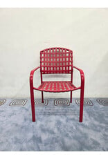 Red Woven Vinyl Outdoor Armchair