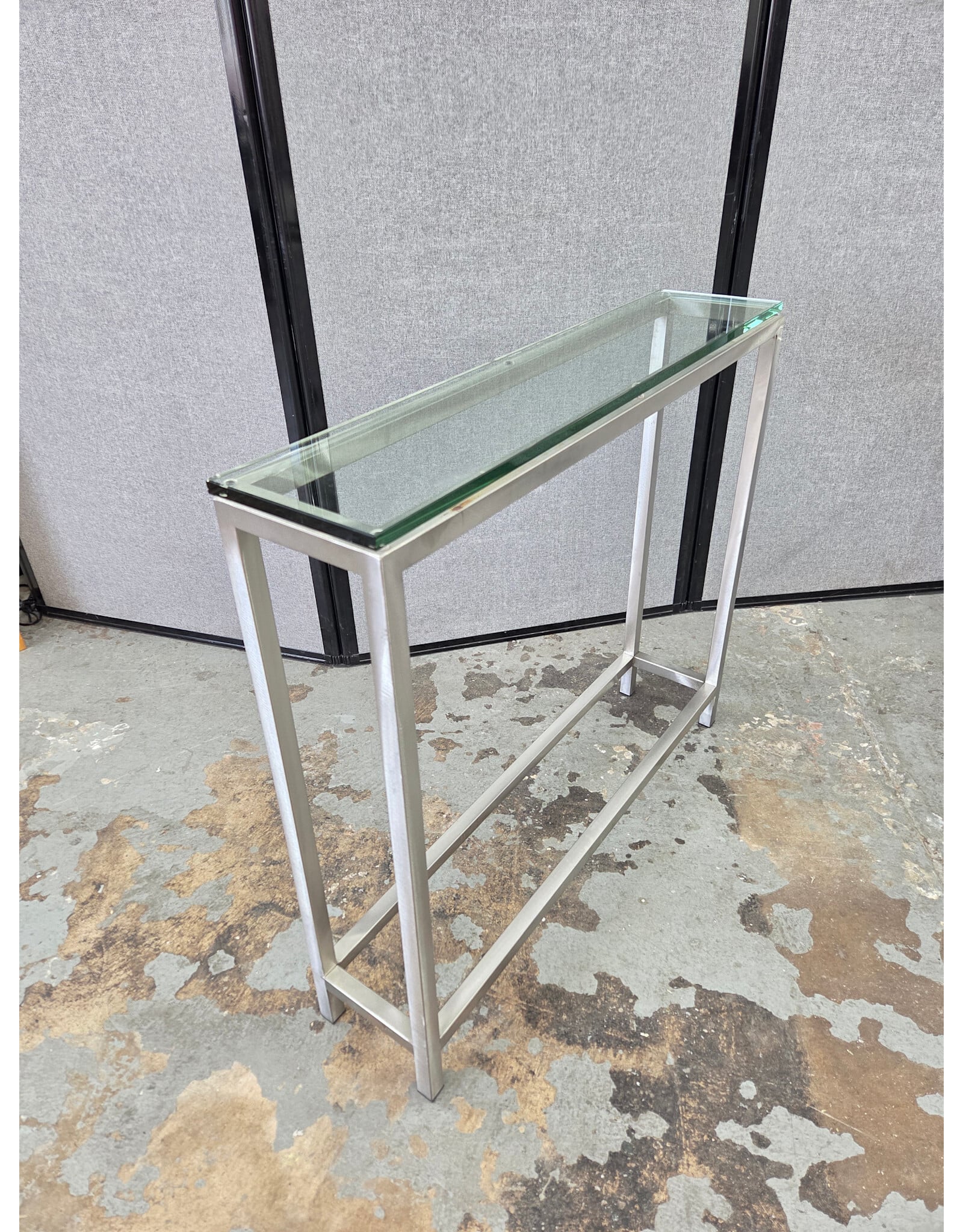CB2 Glass Top Console Table