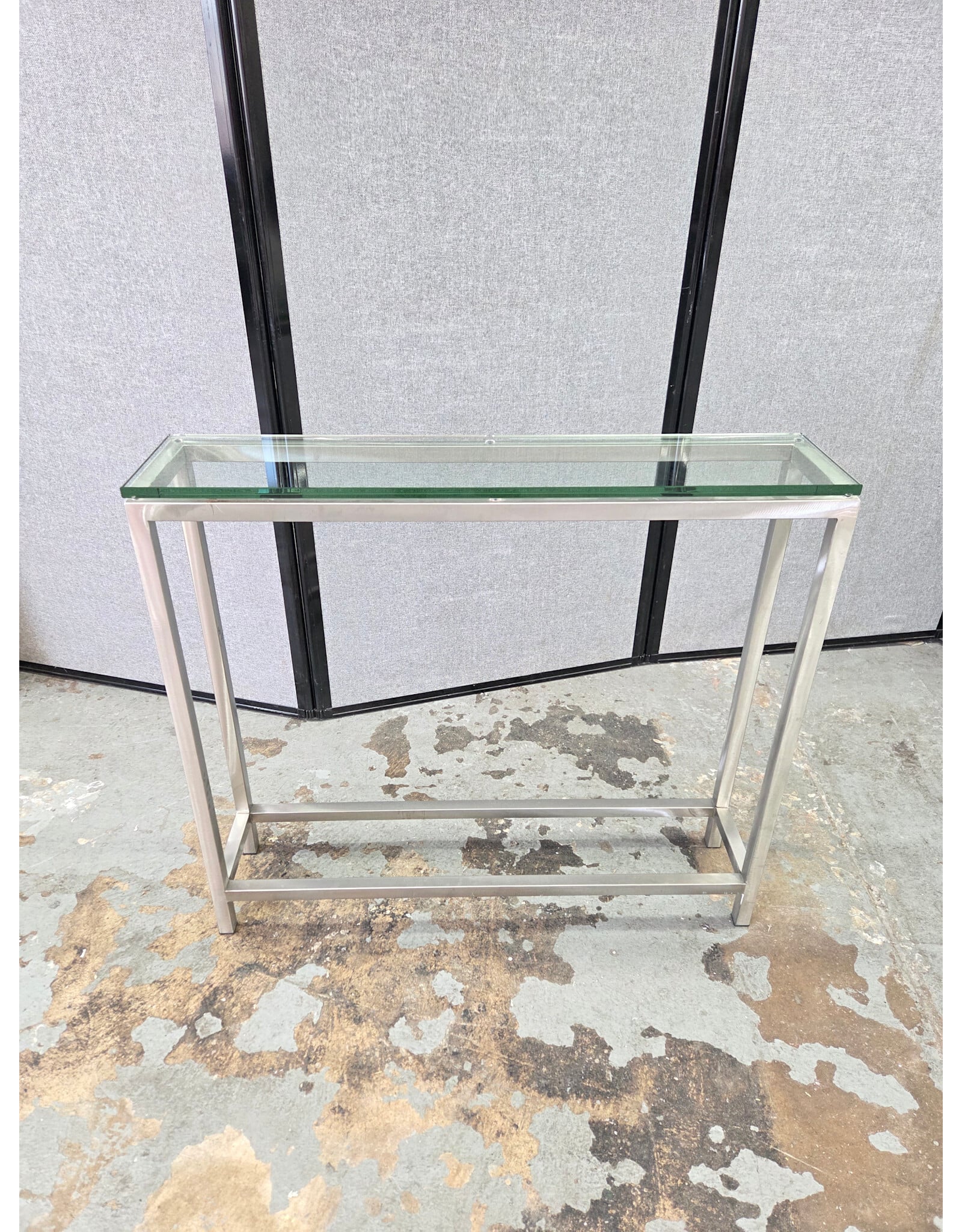 CB2 Glass Top Console Table