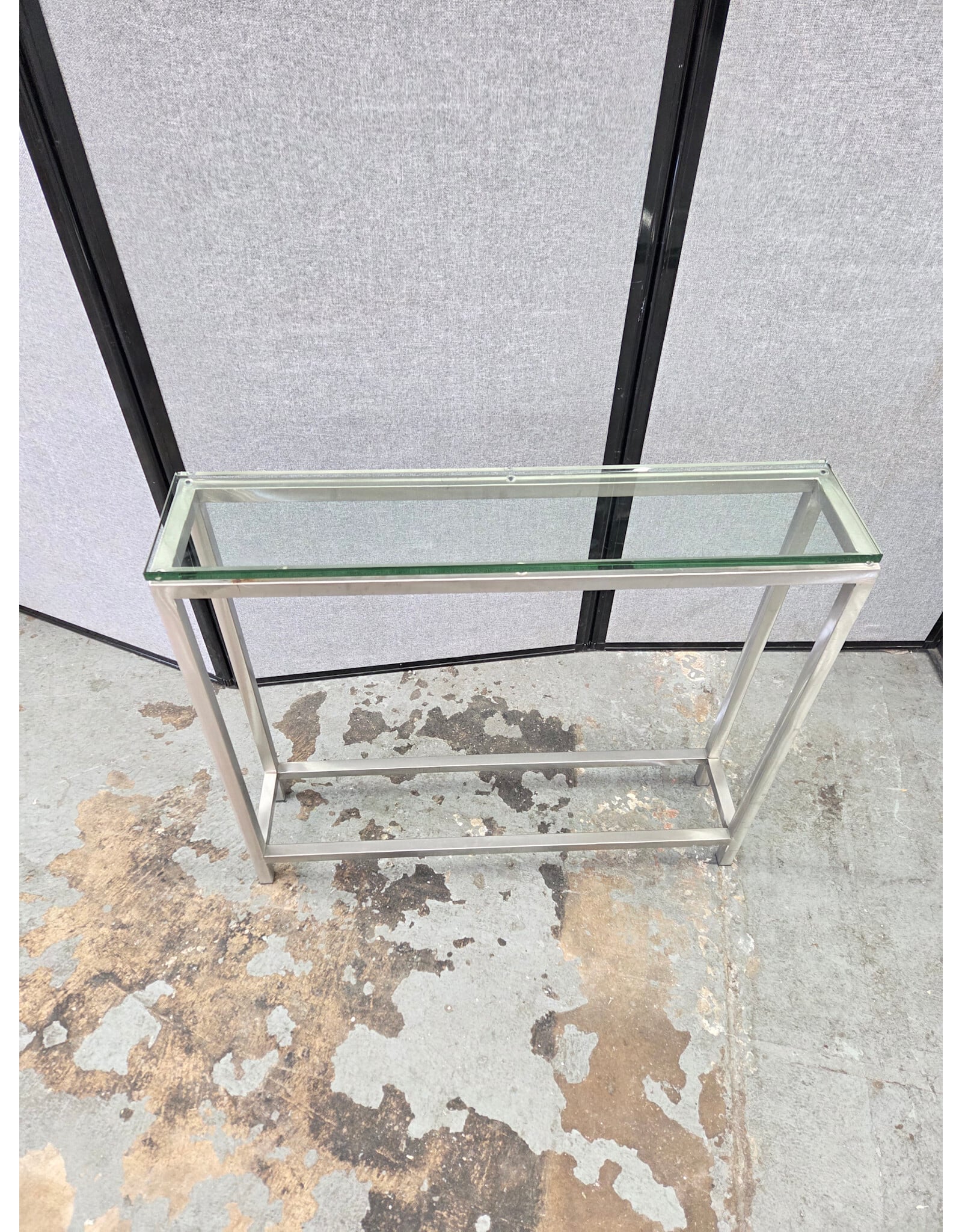 CB2 Glass Top Console Table