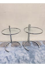 Chrome & Glass Eileen Gray Style Side Table