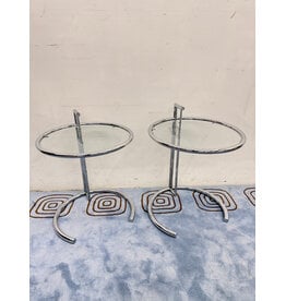 Chrome & Glass Eileen Gray Style Side Table