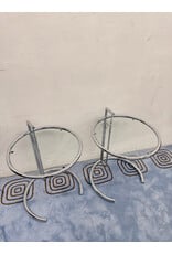 Chrome & Glass Eileen Gray Style Side Table