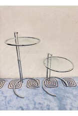 Chrome & Glass Eileen Gray Style Side Table