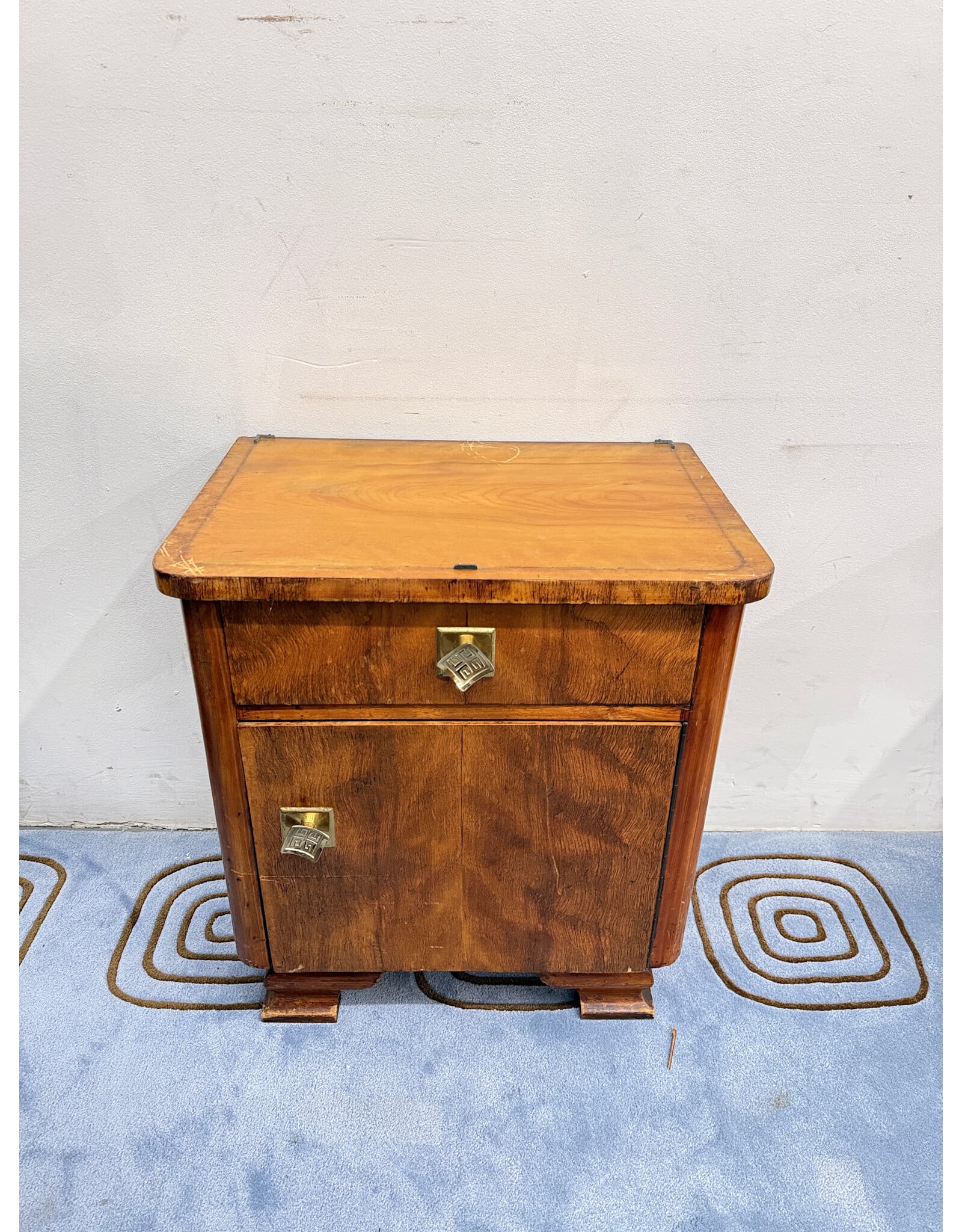 Vintage European Style Wood Nightstand