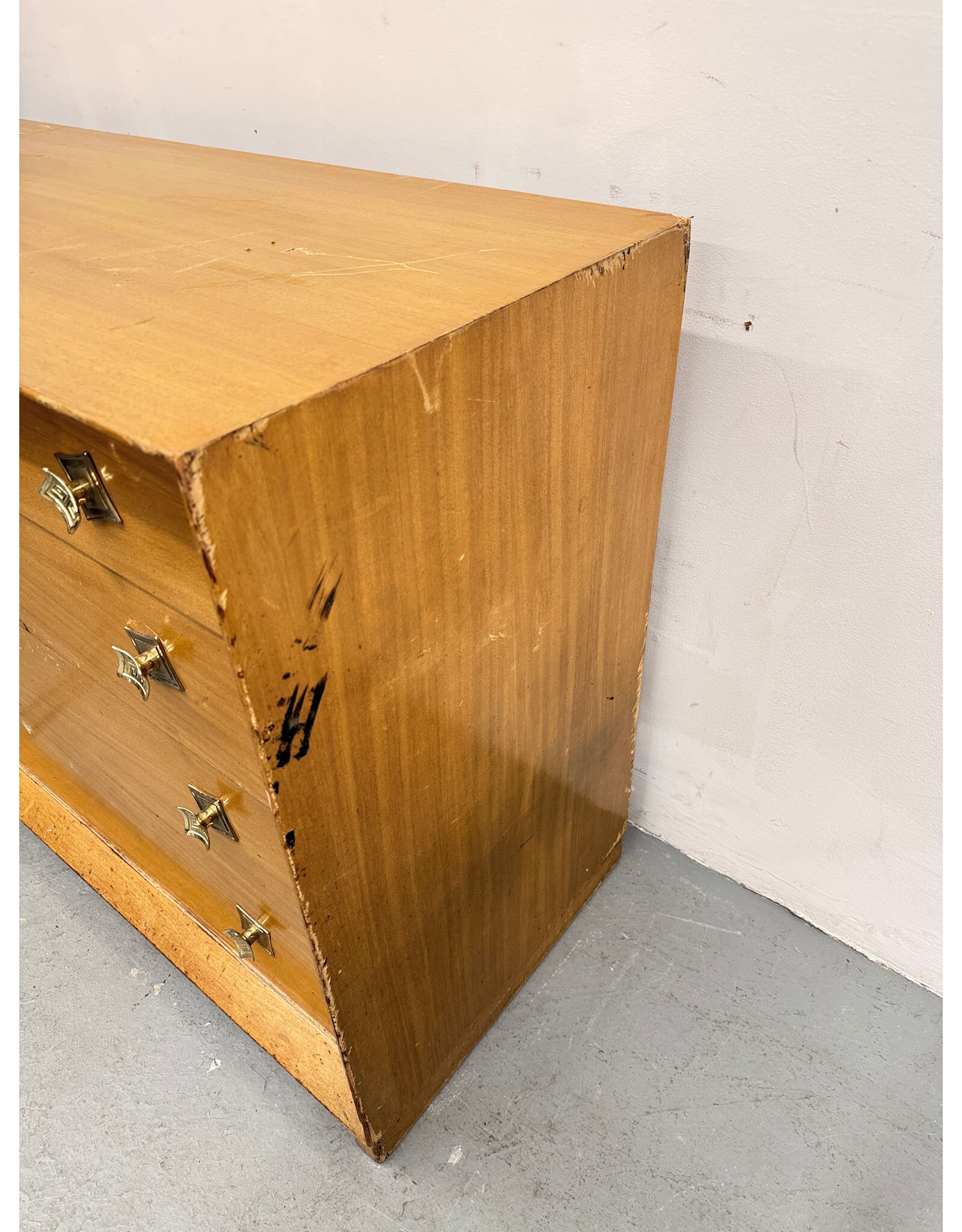 Paul Frankl Style Mid-Century Modern 4-Drawer Dresser