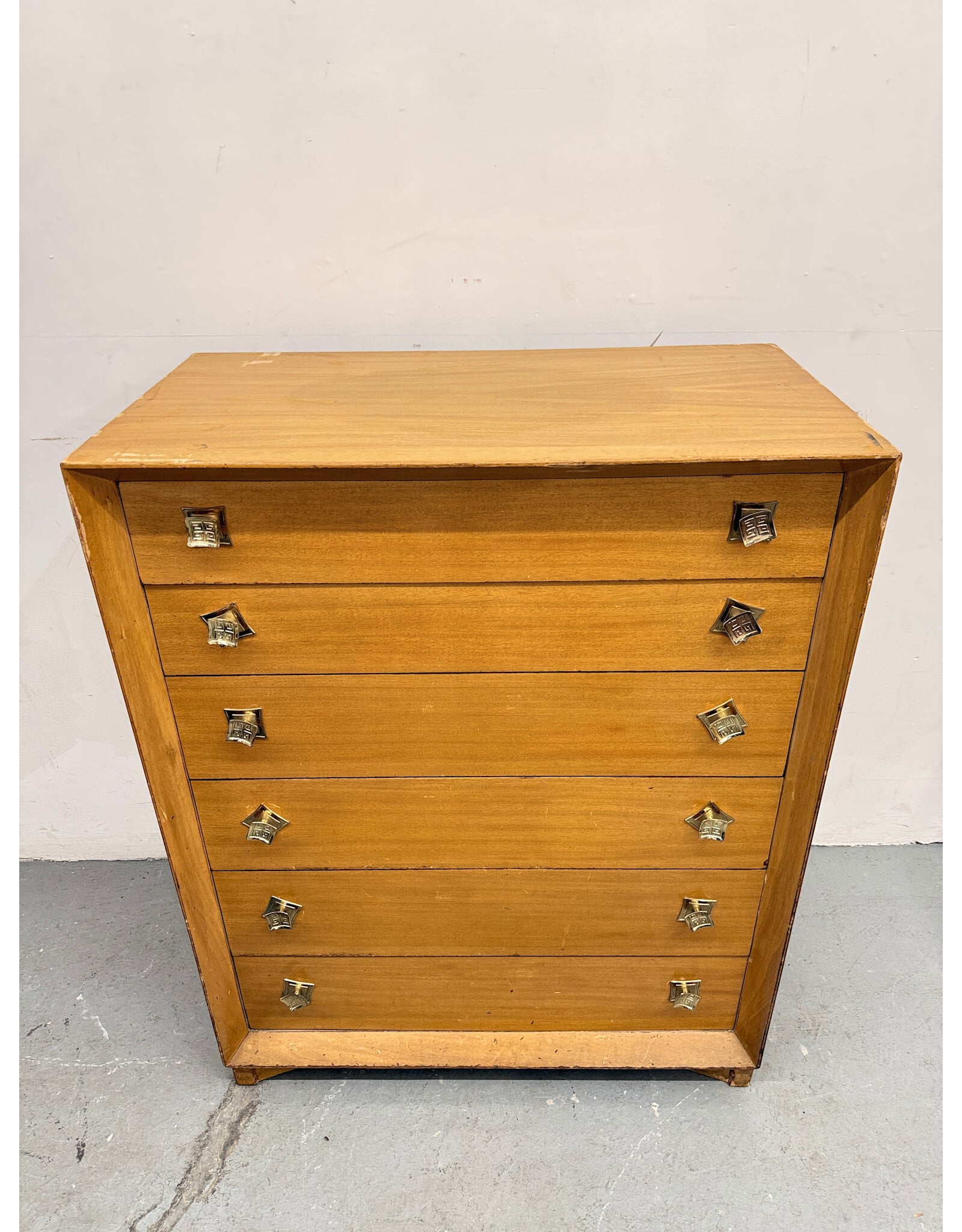 Paul Frankl Style Mid-Century Modern 6-Drawer Dresser