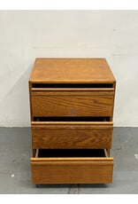 Oak 3 Drawer Nightstand