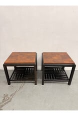 Modern Rectangular Wood Side Table with Underneath Storage