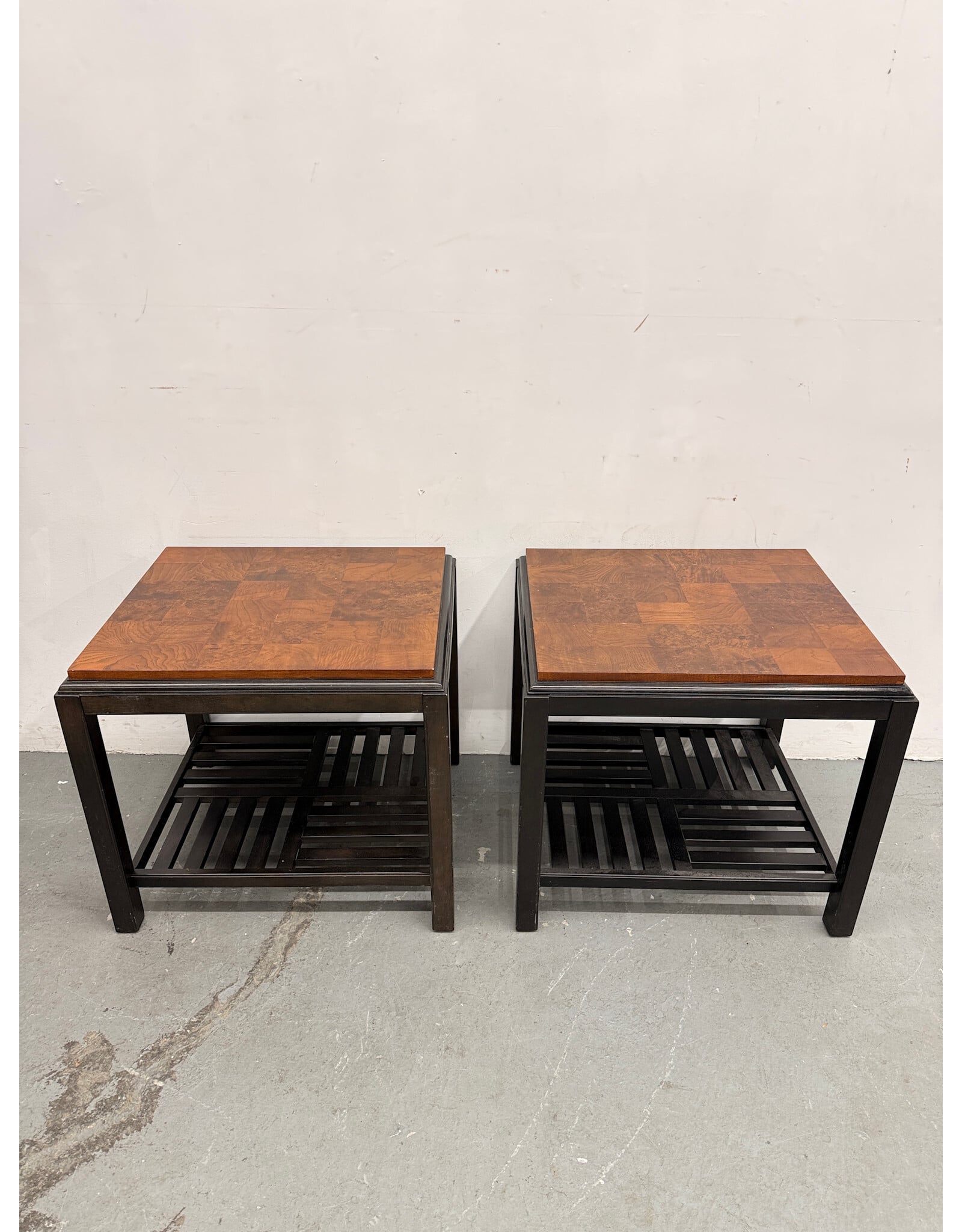 Modern Rectangular Wood Side Table with Underneath Storage