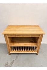 Modern Handcrafted Solid Wood Kitchen Island in a Natural Finish