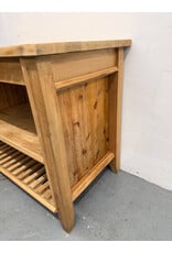 Modern Handcrafted Solid Wood Kitchen Island in a Natural Finish