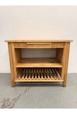 Modern Handcrafted Solid Wood Kitchen Island in a Natural Finish