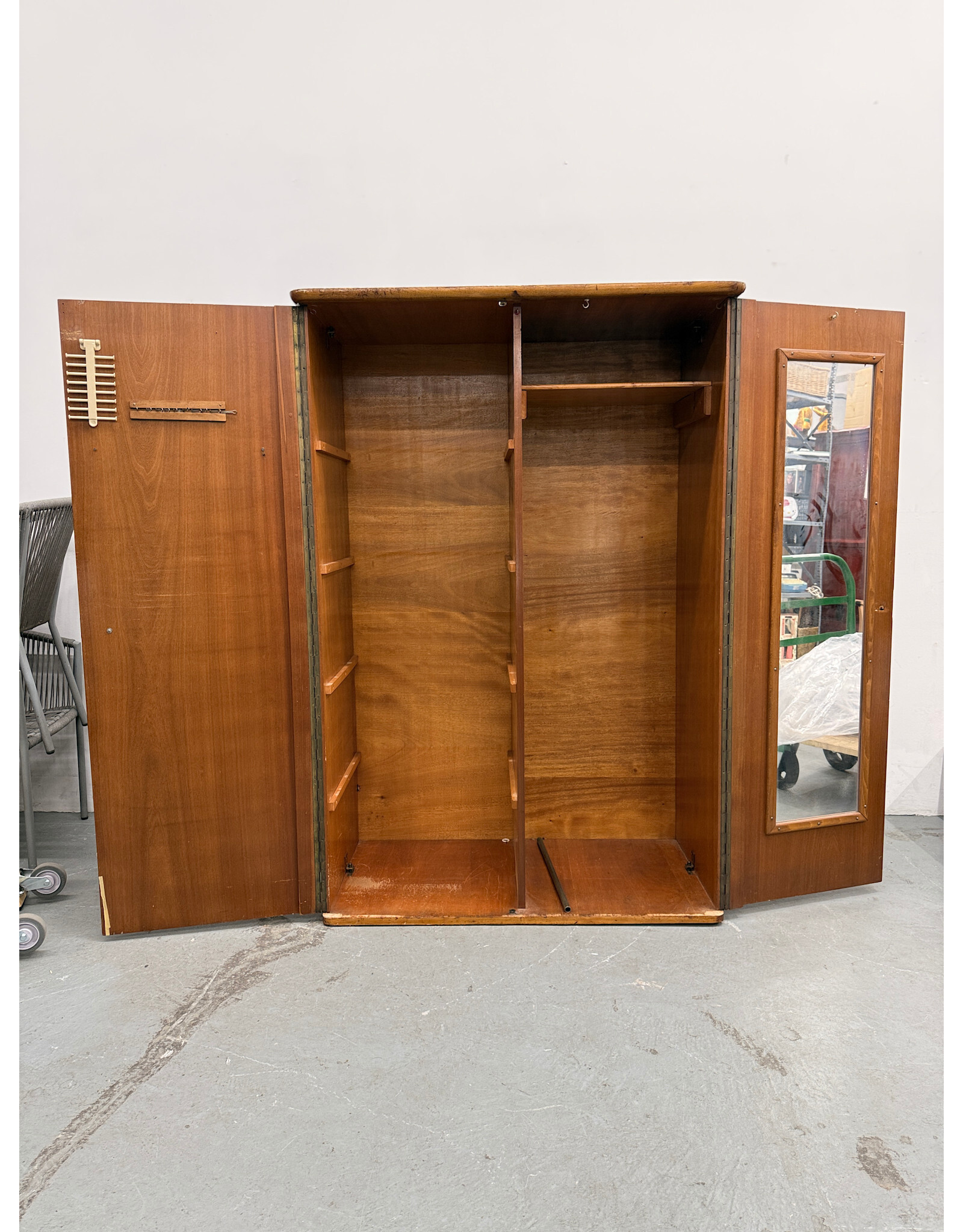 Paul Frankl Style Mid-Century Modern Wardrobe Cabinet