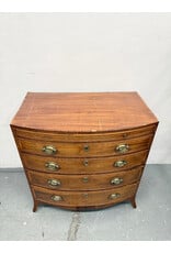 Antique Bow Front Chest with Brass Lion Drawer Pulls