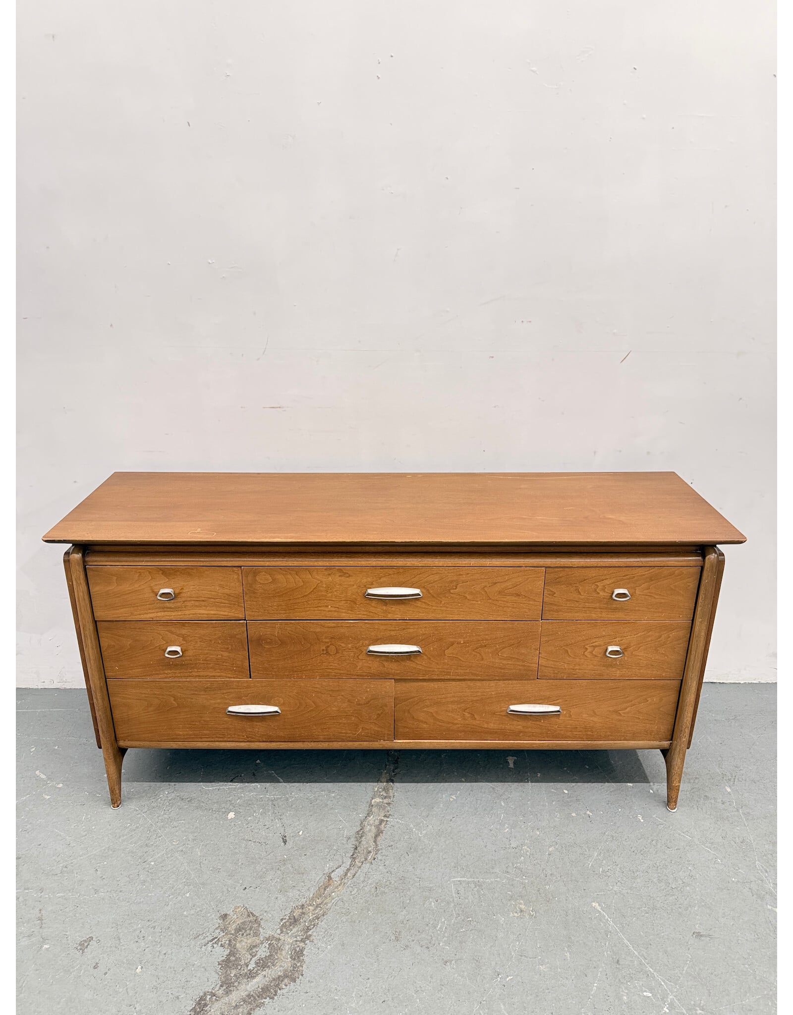 Mid-Century Modern Drexel Profile 8-Drawer Wood Dresser, Designed by John Van Koert