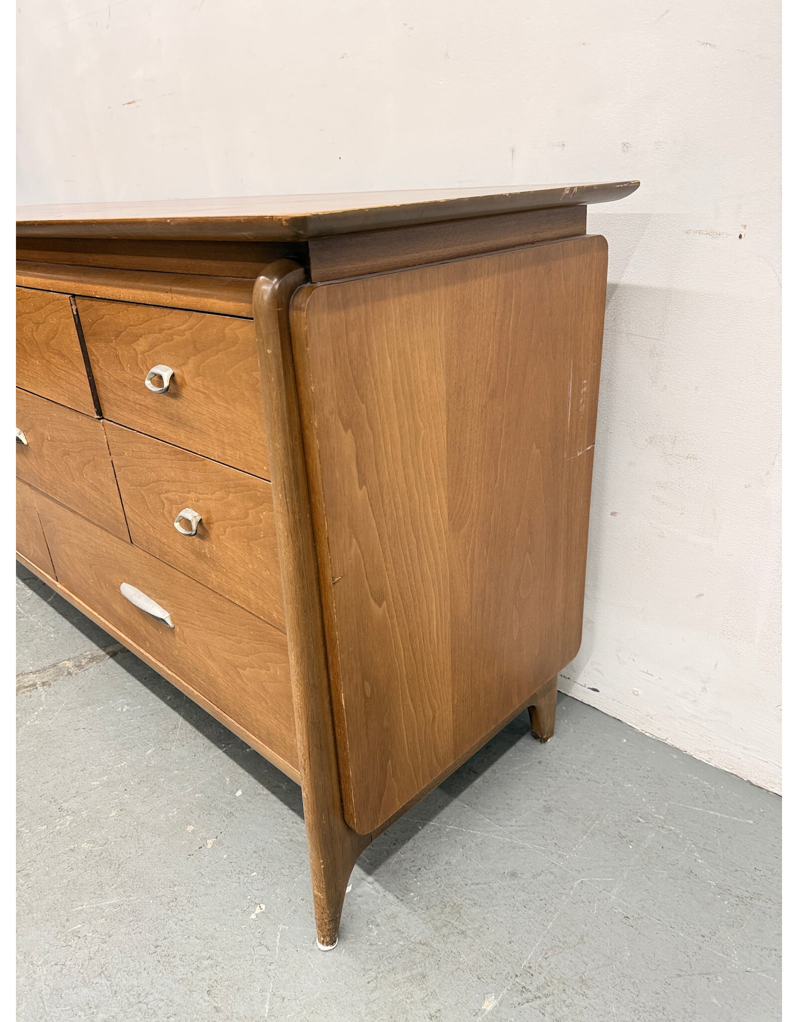 Mid-Century Modern Drexel Profile 8-Drawer Wood Dresser, Designed by John Van Koert