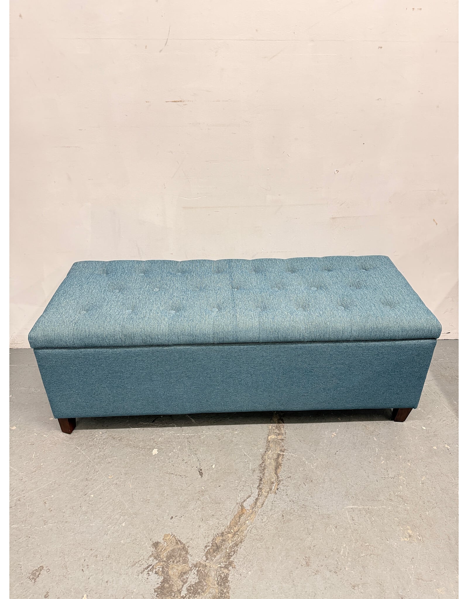 Modern Blue Tufted Storage Bench