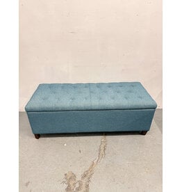 Modern Blue Tufted Storage Bench
