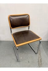Marcel Breuer Style Cesca Chair, Chrome Frame & Leather Upholstery