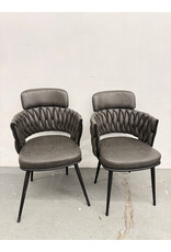 Modern Gray Faux Leather Dining Chair