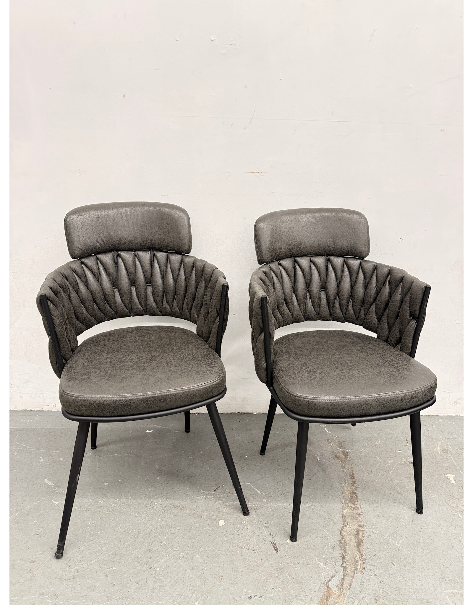 Modern Gray Faux Leather Dining Chair