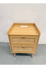 Boho Style 2-Drawer Wood Nighstand