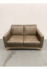 Brown Leather Loveseat