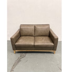 Brown Leather Loveseat