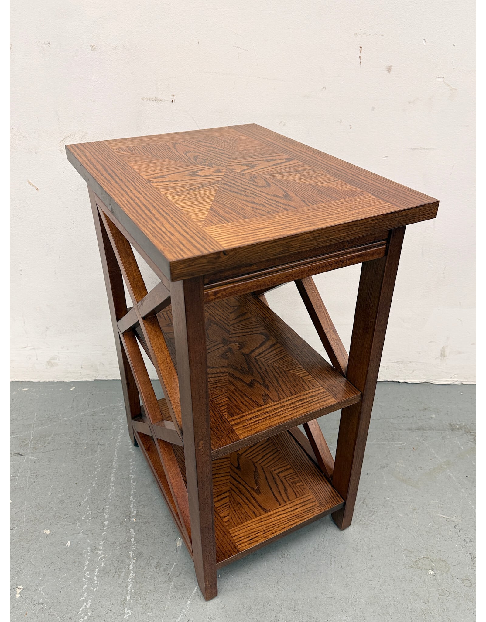 Vintage Crisscross End Table