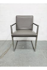 McCreary Modern Urbino Smoke Leather with Chrome Base Armchair